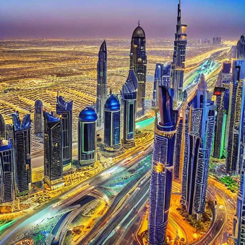 Un panorama luxueux de Dubaï, Émirats Arabes Unis, baigné par le soleil éclatant de l'été, offrant une perspective sur la question : Dubaï, un choix idéal pour des vacances estivales de luxe ?