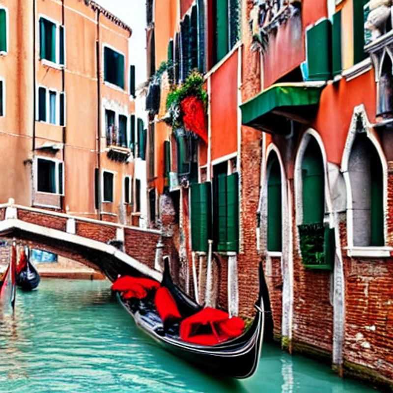 Deux amoureux se détendant dans une gondole sur les canaux ensoleillés de Venise, Italie, lors de leurs vacances estivales de luxe.