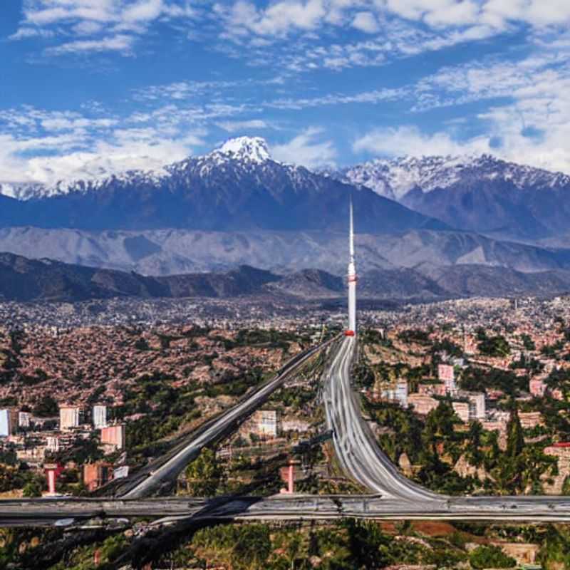 Deux personnes profitant d'une vue imprenable sur les Andes enneigées depuis un hôtel de luxe à Santiago, Chili, se demandant si c'est la destination idéale pour des vacances d'été luxueuses.