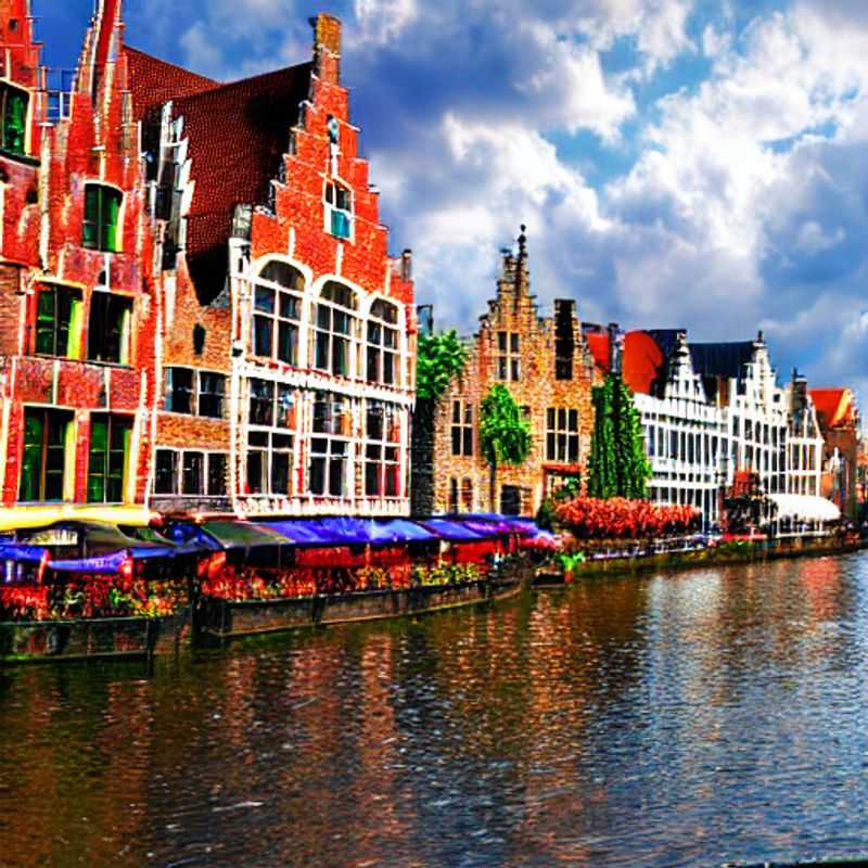 Deux couples profitant du charme pittoresque de Bruges, en Belgique, lors de leurs vacances d'été de luxe.