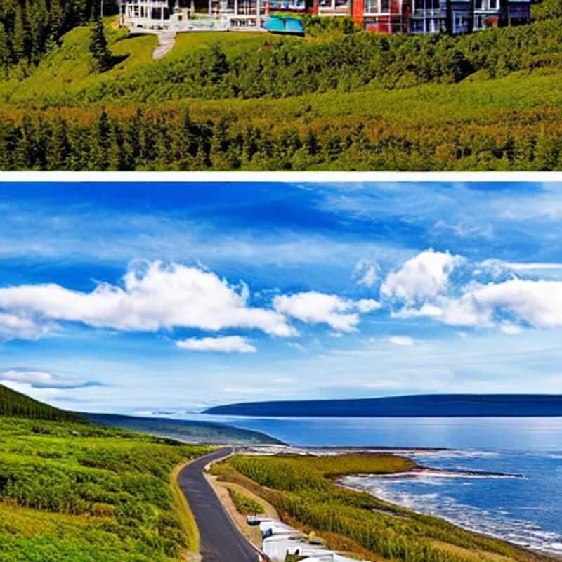 Dos parejas disfrutando de la impresionante belleza de la Isla del Cabo Bretón, Canadá, un destino de lujo perfecto para unas vacaciones de verano inolvidables.