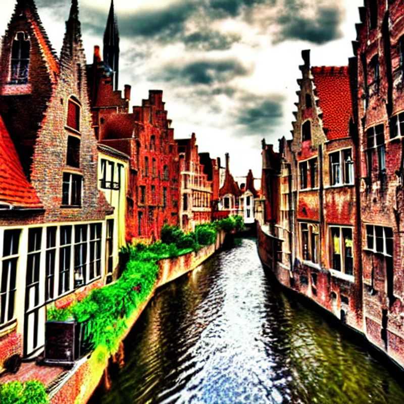 Un couple se promenant en gondole sur les canaux pittoresques de Bruges, en Belgique, un cadre idyllique pour des vacances d'été luxueuses.