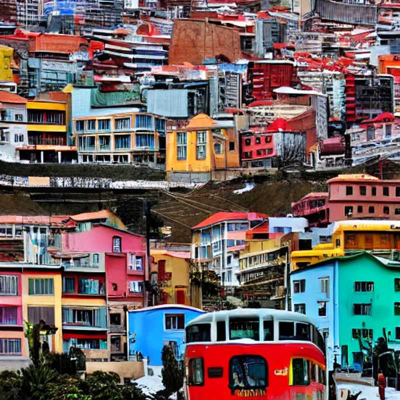 Vue plongeante colorée sur les collines vibrantes de Valparaíso, Chili, un joyau artistique à découvrir lors d'un luxueux séjour estival.