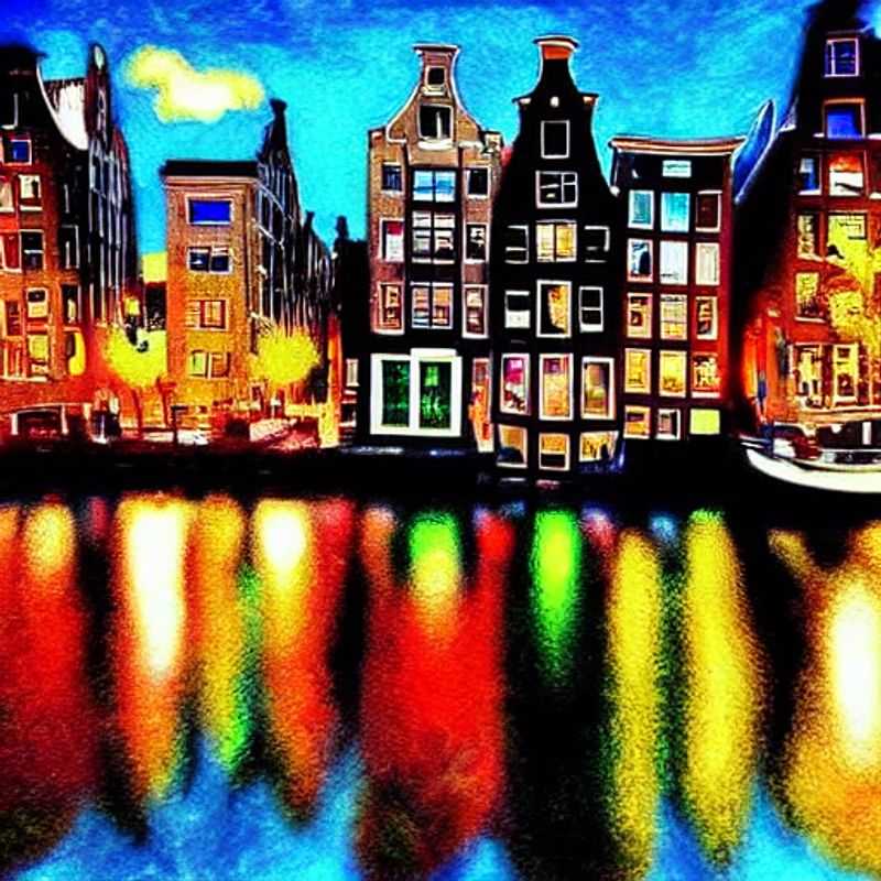 Cobalt blue canals shimmering under the summer sun in Amsterdam, Netherlands, a testament to its vibrant charm and an invitation to explore its luxurious side.