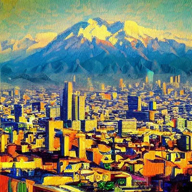 Panoramic view of Santiago, Chile, bathed in summer sunlight, showcasing the vibrant cityscape and the majestic Andes mountains, tempting you to discover its luxury holiday potential.