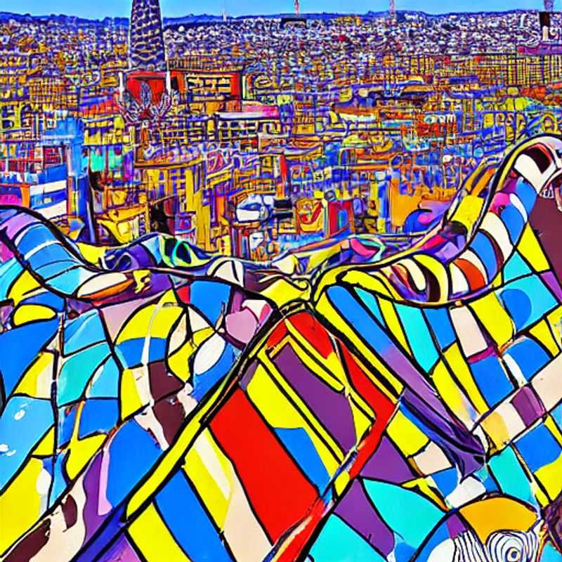 Le scintillement de Barcelone : une vue luxueuse sur la ville en été, parfaite pour des vacances inoubliables. (Barcelona's shimmer: A luxurious view of the city in summer, perfect for an unforgettable vacation.)