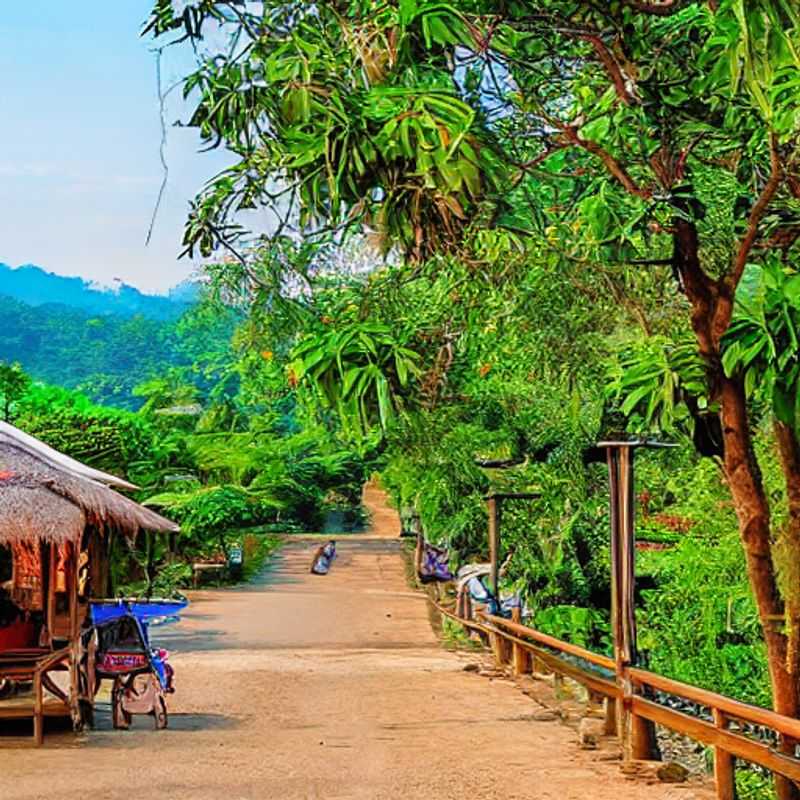 Un couple profitant d'un moment de luxe au bord de la piscine à débordement, avec une vue imprenable sur les collines verdoyantes de Pai, en Thaïlande, prouvant que cette destination a bien plus à offrir qu'une simple réputation de routards, même en été.