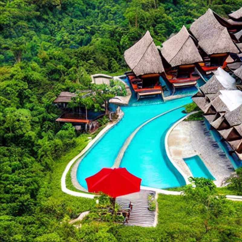Couple profitant d'une vue imprenable sur les rizières luxuriantes de Pai, en Thaïlande, depuis une villa de luxe, un havre de paix pour des vacances estivales inoubliables.