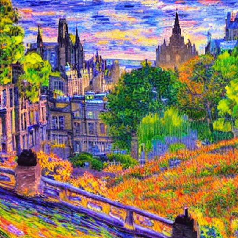 Couple profitant d'une vue imprenable sur le château d'Édimbourg, baigné de soleil estival, lors d'un séjour de luxe en Écosse. (Couple enjoying a breathtaking view of Edinburgh Castle, bathed in summer sunshine, during a luxury stay in Scotland.)