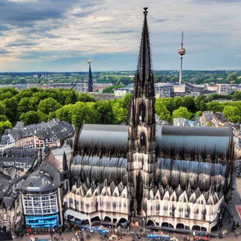 French: Le majestueux Kölner Dom (Cathédrale de Cologne) illuminé par le soleil d'été, un joyau architectural au cœur de Cologne, Allemagne. Est-ce la destination idéale pour un séjour de luxe estival ? Découvrez-le !