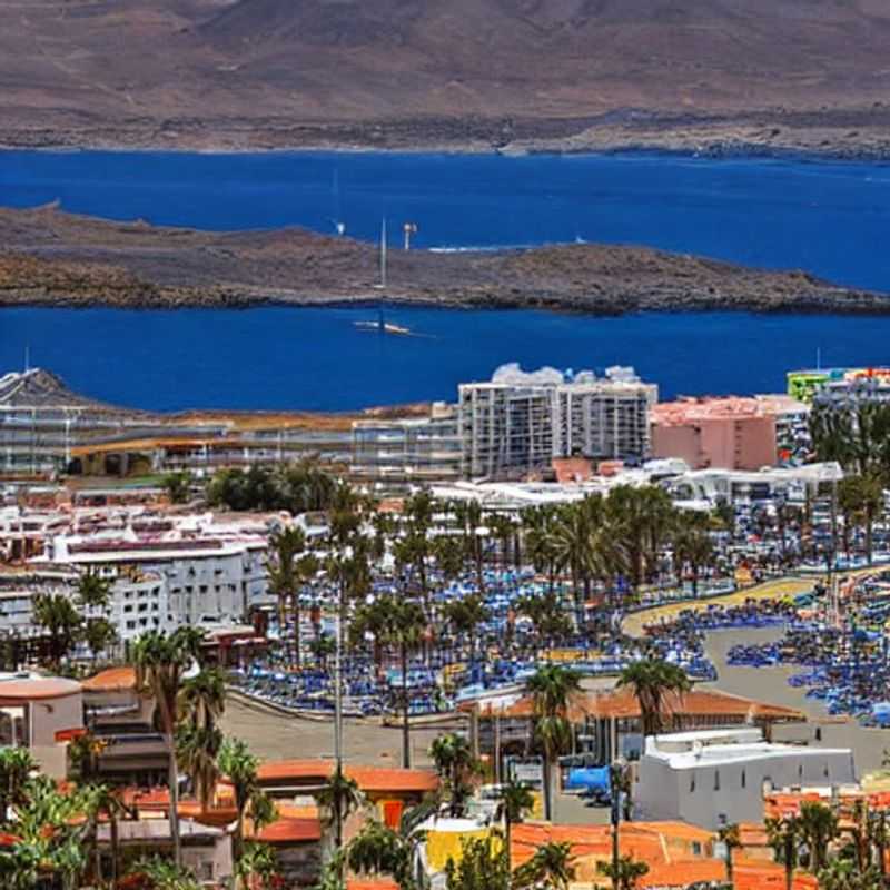 Palmiers ondulant doucement sous le soleil doré de Las Palmas de Gran Canaria, un avant-goût du luxe décontracté qui vous attend lors de vos vacances d'été. (Palms gently swaying under the golden sun of Las Palmas de Gran Canaria, a foretaste of the relaxed luxury that awaits you on your summer vacation.)