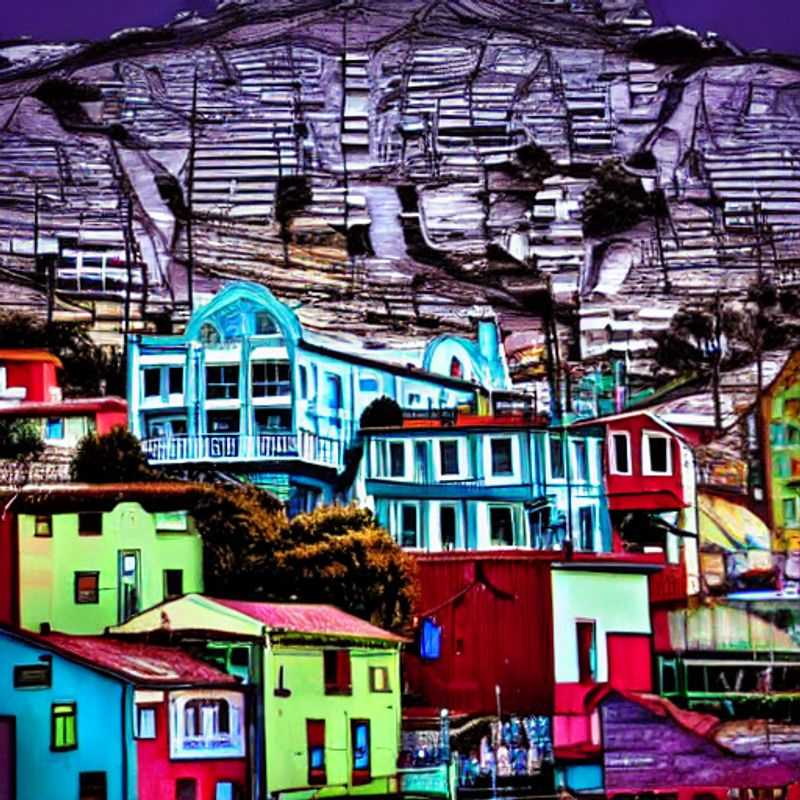 A vibrant panorama of Valparaiso, Chile: Ascending funiculars, a riot of colourful houses cascading down the hills, and the Pacific shimmering below – a unique tapestry of art and culture, questioning whether this bohemian gem truly caters to the refined palate of a luxury summer holiday.