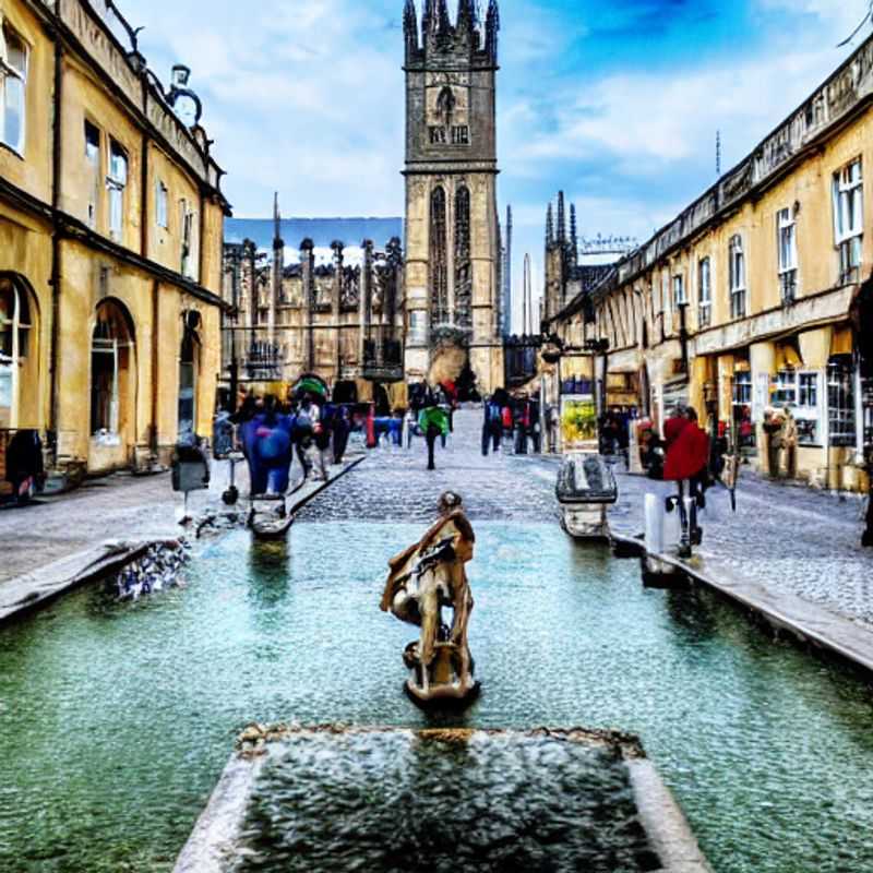 Deux couples profitant du charme estival de Bath, Royaume-Uni, une destination idéale pour des vacances luxueuses en été.
