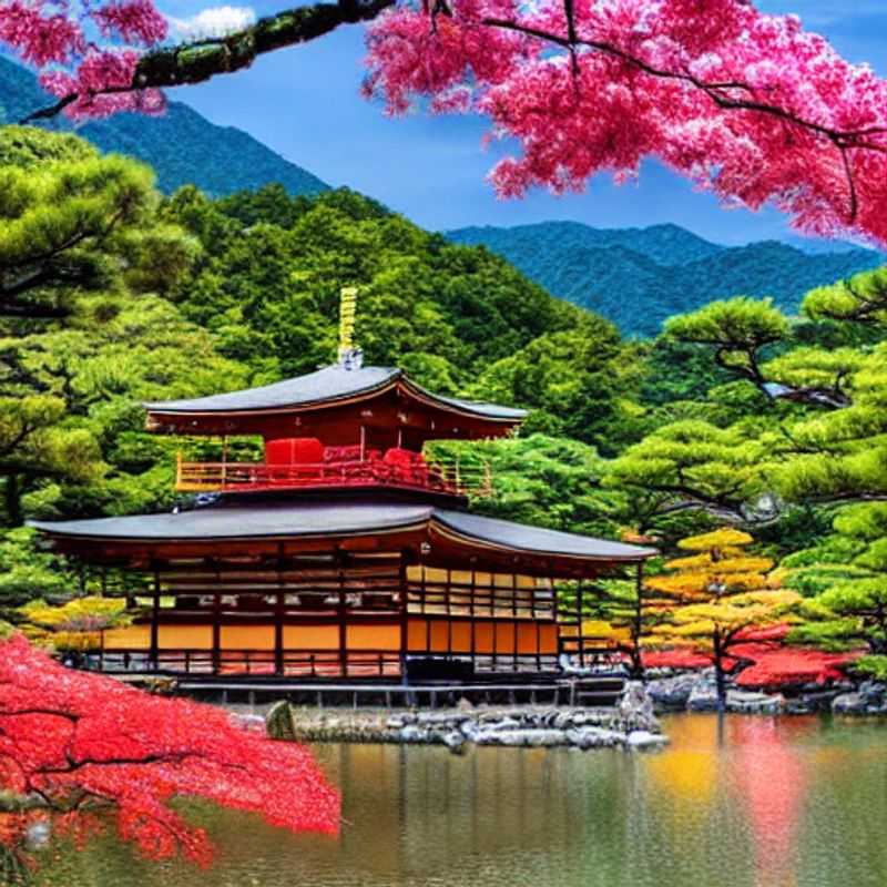 Un groupe de voyageurs élégants profitant du charme estival de Kyoto, au Japon, lors de leurs vacances luxueuses.