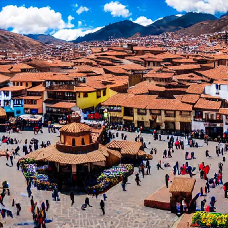 Deux touristes profitant du soleil estival à Cusco, au Pérou, découvrant le luxe et l'aventure dans cette ville andine historique.