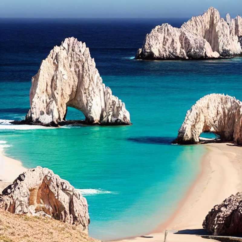Le luxe à son apogée : une vue imprenable sur les eaux turquoise de Los Cabos, Mexique, promesse d'un séjour estival inoubliable et raffiné. (Luxury at its peak: a breathtaking view of the turquoise waters of Los Cabos, Mexico, promising an unforgettable and refined summer stay.)