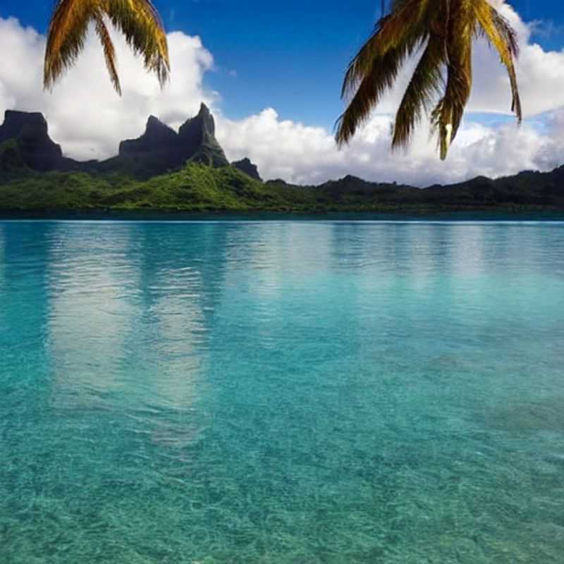 Lagon turquoise scintillant de Bora Bora, Polynésie française : l'incarnation même du luxe pour des vacances d'été inoubliables.
