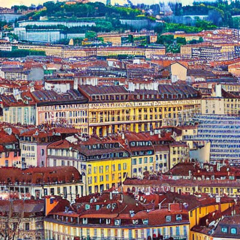 Lyon sous le soleil d'été : Une vue imprenable sur les toits rouges et la Saône scintillante, promesse d'un séjour de luxe inoubliable. (Lyon under the summer sun: A breathtaking view of the red roofs and the shimmering Saône, promising an unforgettable luxury stay.)