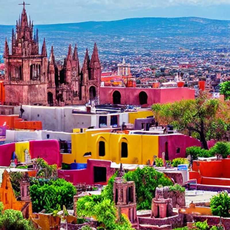 San Miguel de Allende, Mexique, baignée de soleil printanier.