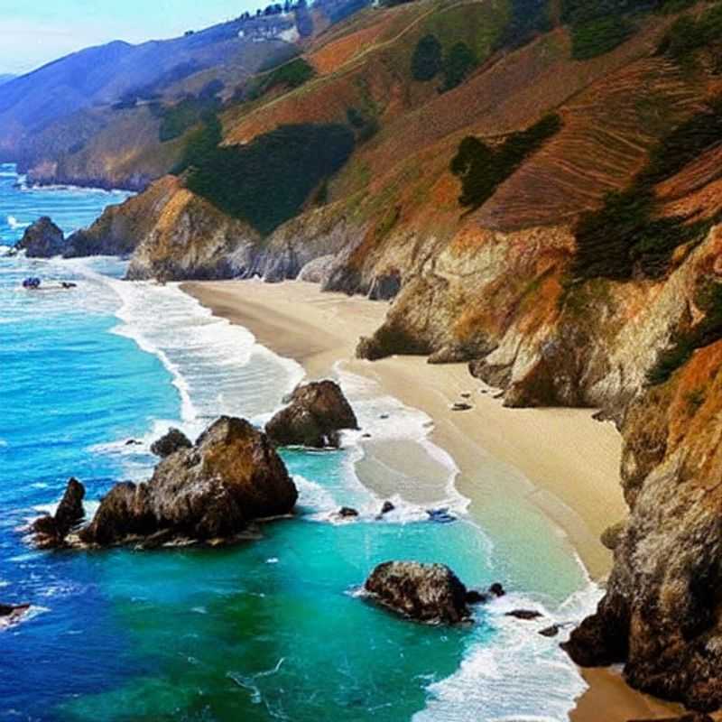 Un panorama époustouflant de Big Sur au printemps, avec ses falaises majestueuses et sa côte sauvage.