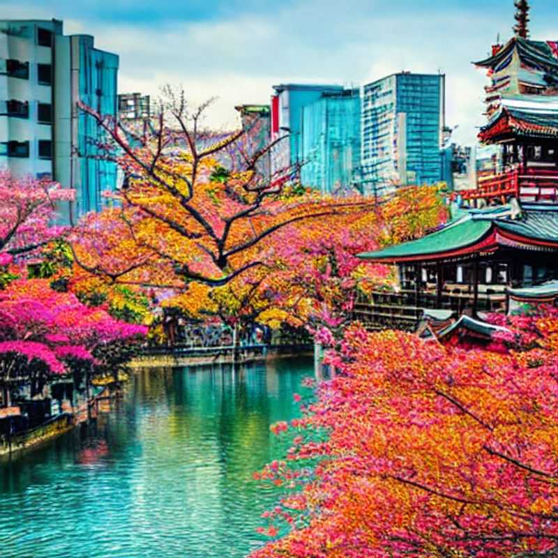 Osaka au printemps : Vue vibrante de la ville, idéale pour les vacances de printemps.