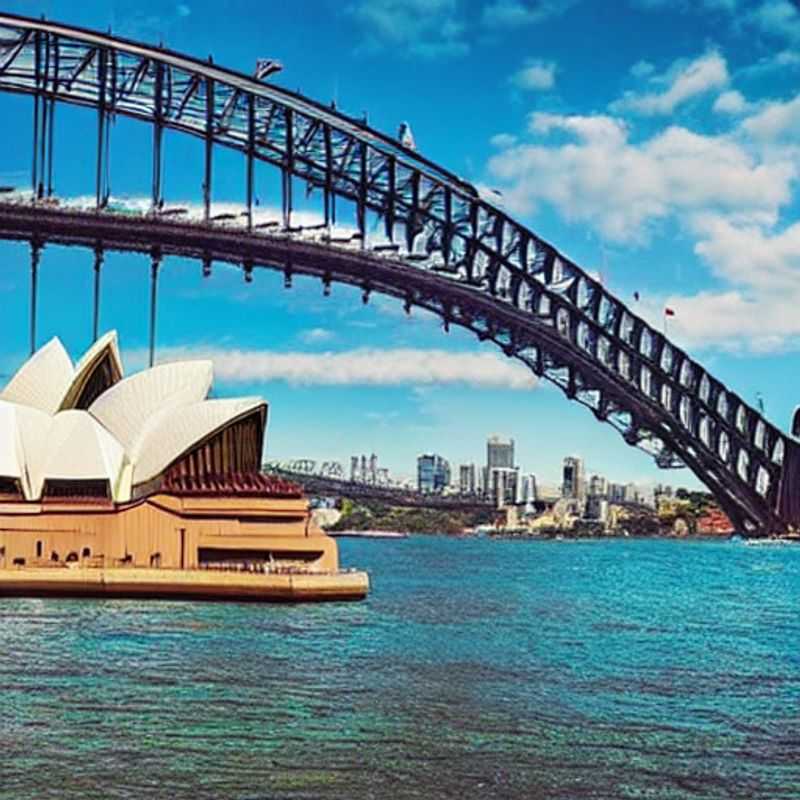 Sydney, Australie, baignée de soleil printanier : une vue imprenable sur l'Opéra et le Harbour Bridge.