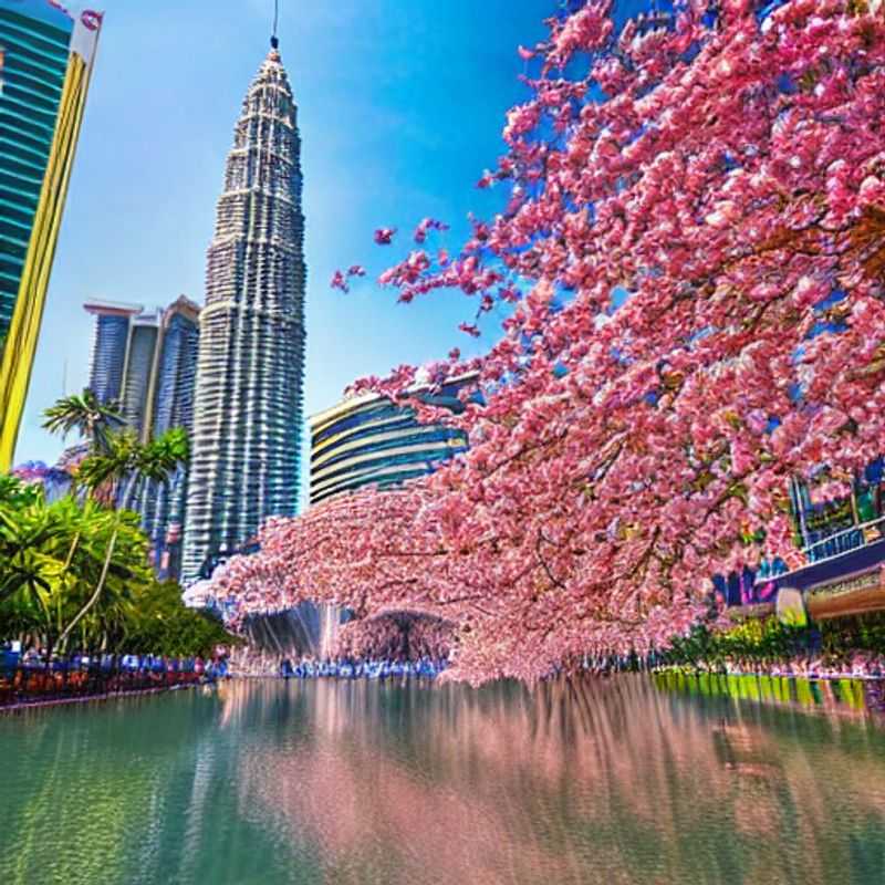 Here are a few options for alt text in Portuguese for an image of Kuala Lumpur, Malaysia in an article about whether it's good for spring break, each with a slightly different emphasis: