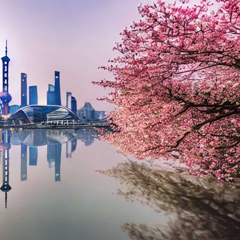 Shanghai printanière : une vue imprenable sur la skyline vibrante de Shanghai, idéale pour une escapade de printemps.