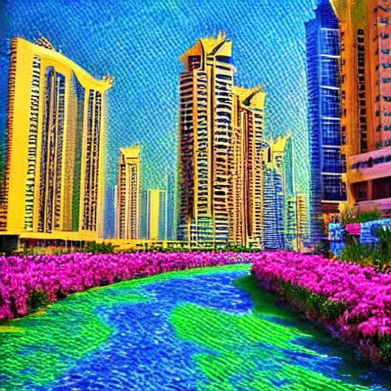 Dubaï, Émirats Arabes Unis, sous le soleil printanier :