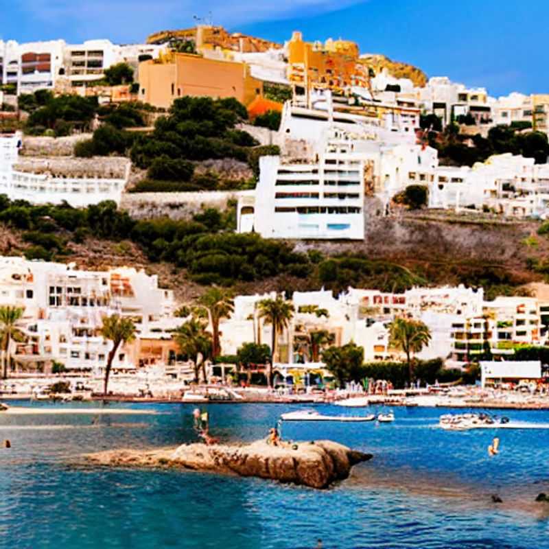Ibiza printanière : ambiance festive sur une plage ensoleillée.