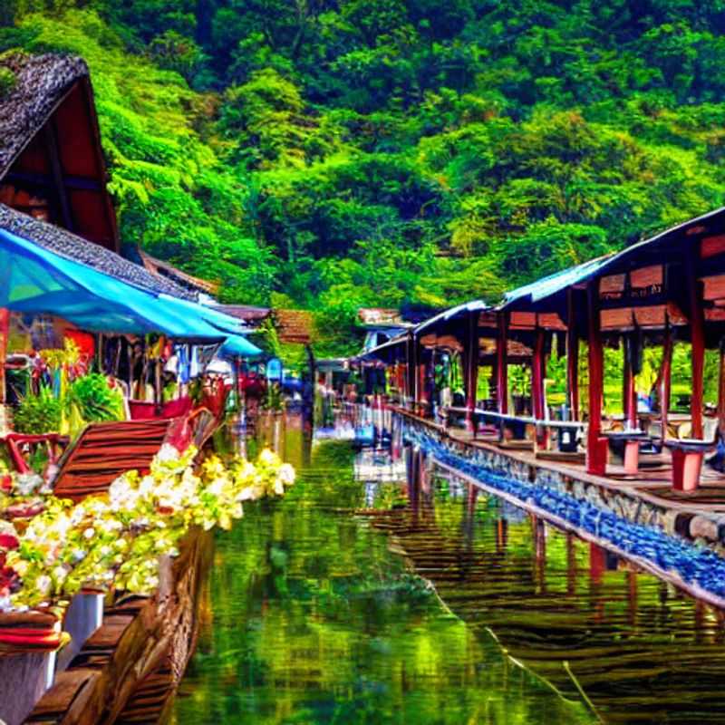 Pai, Thaïlande, paysage verdoyant et paisible au printemps.