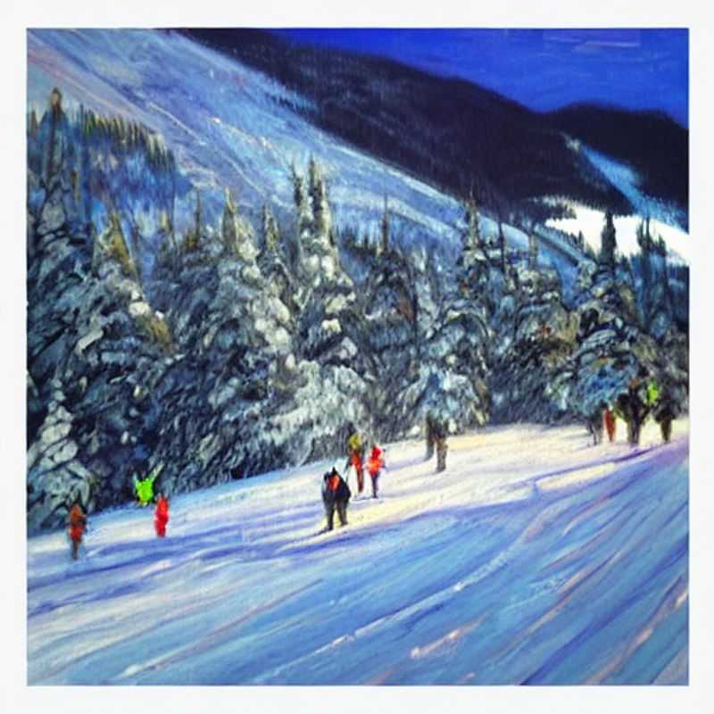 Beginner skiers and snowboarders silhouetted against the stunning backdrop of Whistler Blackcomb's snowy peaks, highlighting the resort's welcoming terrain for those new to winter sports.