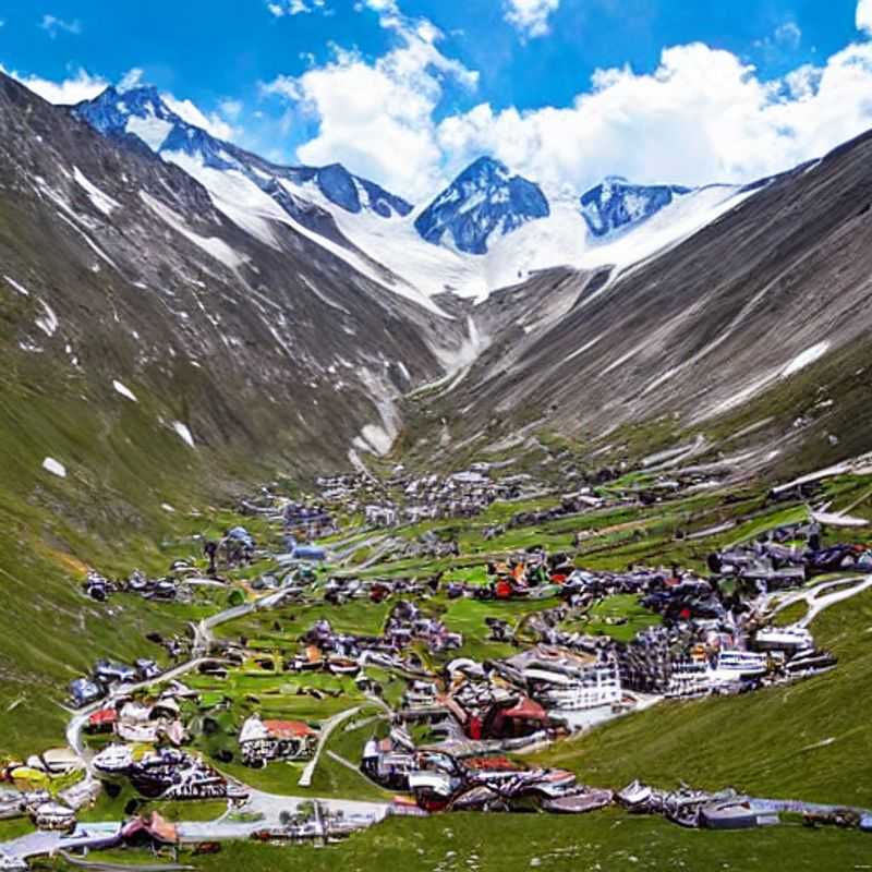 Here are a few options for alt text in Portuguese for an image of Obergurgl, Austria, in a spring break article: