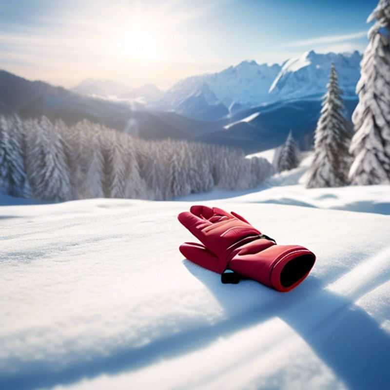 Close-up of a pair of warm, stylish ski gloves, showcasing the intricate details and high-quality materials essential for a comfortable and enjoyable ski trip.
