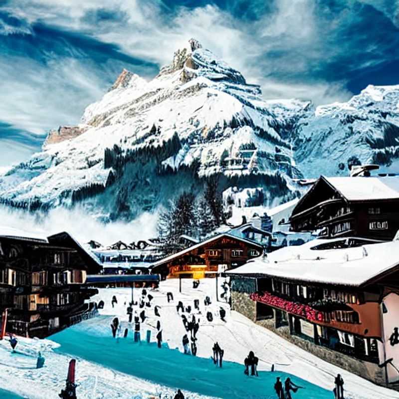 Grindelwald au printemps : Vue imprenable sur les montagnes enneigées et les chalets pittoresques.