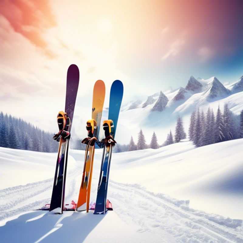 A pair of sleek, new skis, ready for adventure on the slopes.