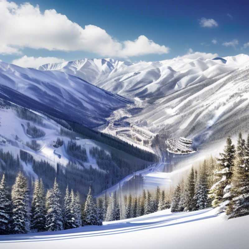 Four friends carving through fresh powder on the stunning slopes of Vail Mountain Resort, USA, during their exhilarating 4-day skiing vacation, capturing the thrill of winter adventures and camaraderie.