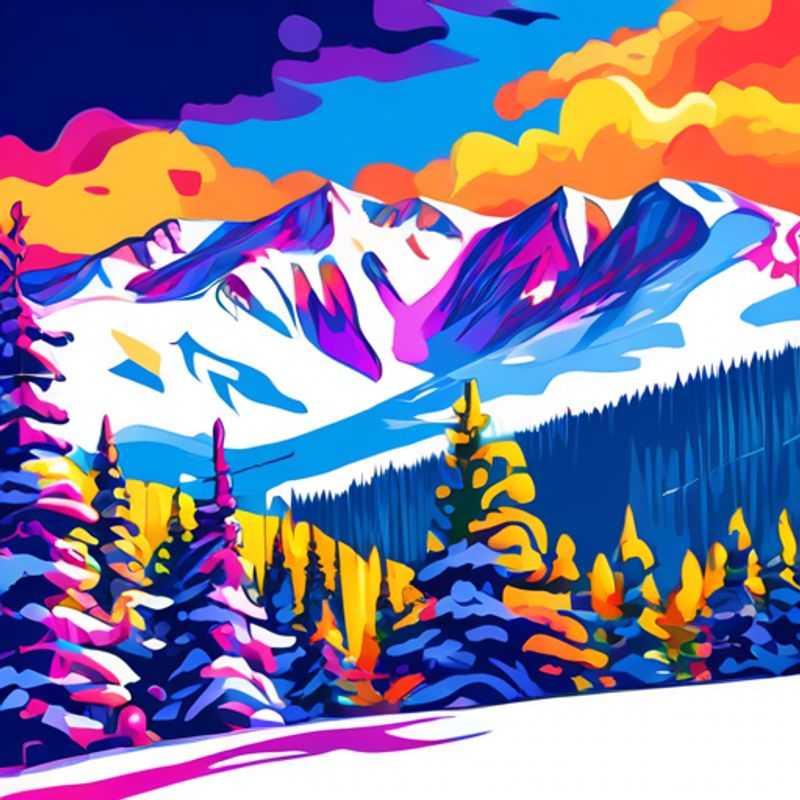 Casal aproveitando a emocionante experiência de esqui nas montanhas cobertas de neve do Big Sky Resort, EUA, durante suas férias de 5 dias na temporada de esqui como Viajantes de Última Hora.
