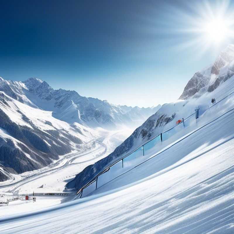 Le glacier de Pitztal, Autriche, scintillant sous le soleil : le paradis hivernal idéal.