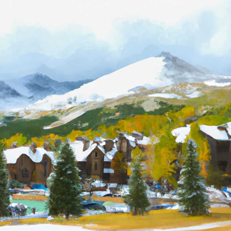 Six intrepid skiers conquering the pristine slopes of Breckenridge, USA, during their adrenaline-fueled 24-hour ski extravaganza, carving their way through powdery snow against a breathtaking mountain backdrop.