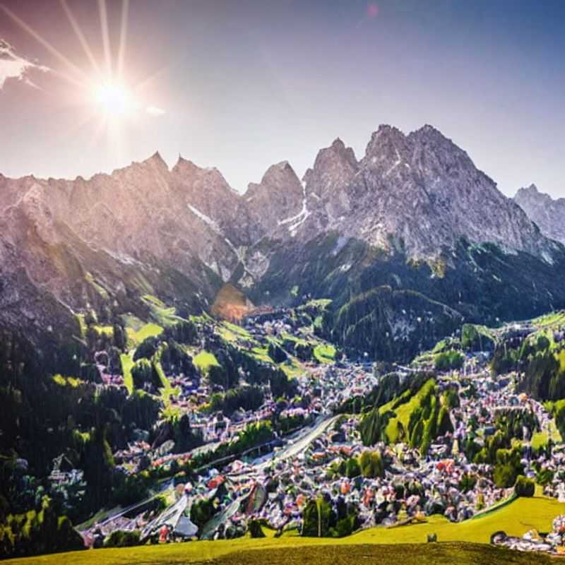 St. Anton am Arlberg au printemps : des paysages alpins magnifiques et ensoleillés.