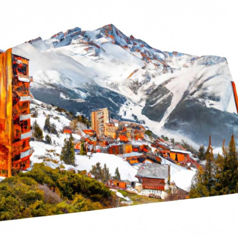 Four skiers glide gracefully down the pristine slopes of Les Arcs, France, surrounded by breathtaking alpine scenery, during their exhilarating 2-week ski vacation.