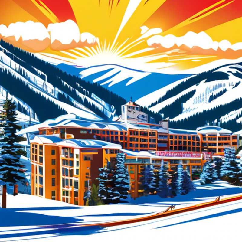 A solo traveler gracefully skiing down the pristine slopes of Beaver Creek, USA, surrounded by stunning snow-capped mountains, capturing the essence of adventure and tranquility during a week-long ski vacation.