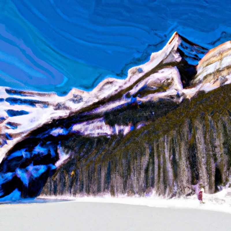 Six skiers revel in the exhilaration of gliding down the pristine slopes of Banff-Lake Louise, Canada, surrounded by breathtaking mountain vistas and azure skies, during their 4-day ski adventure.