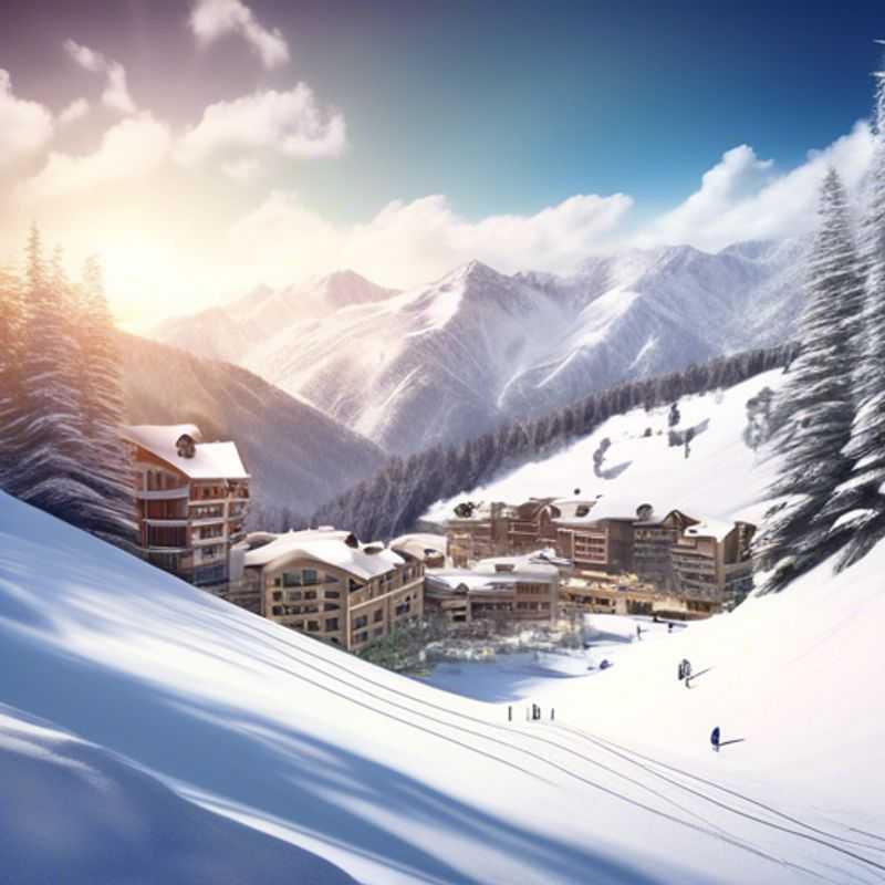 Six amis profitant des pistes enneigées de Squaw Valley, USA, lors de leur semaine de vacances au ski, avec le romantisme en toile de fond.
