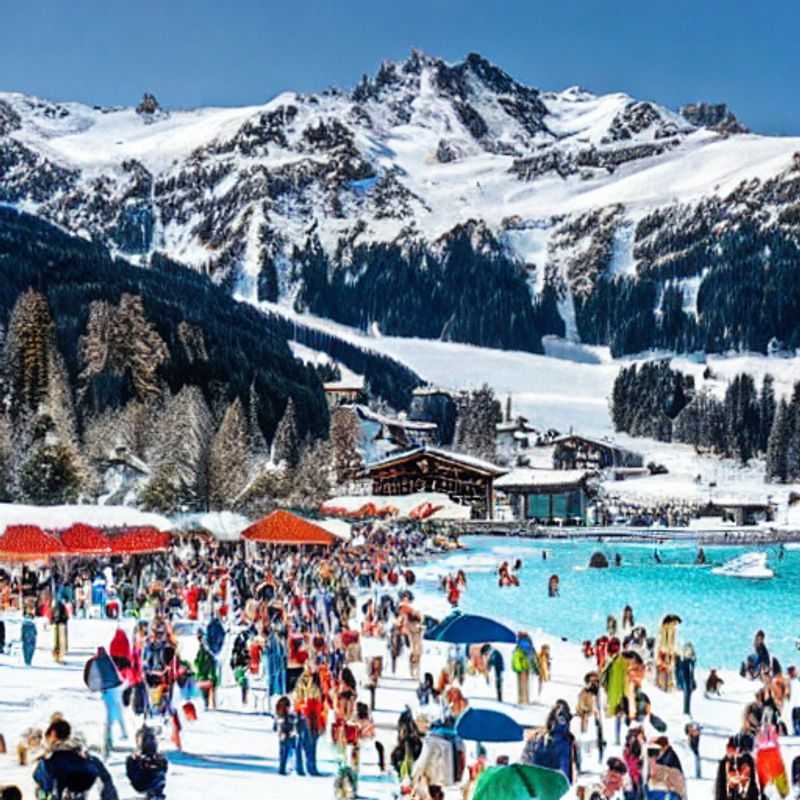 Lenzerheide, Suíça, em um dia ensolarado de primavera. Paisagem ideal para férias de primavera?