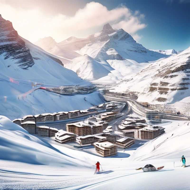 Cuatro jóvenes viajeros de año sabático disfrutando de las pistas nevadas de Tignes, Francia, en su breve pero intensa escapada de esquí.