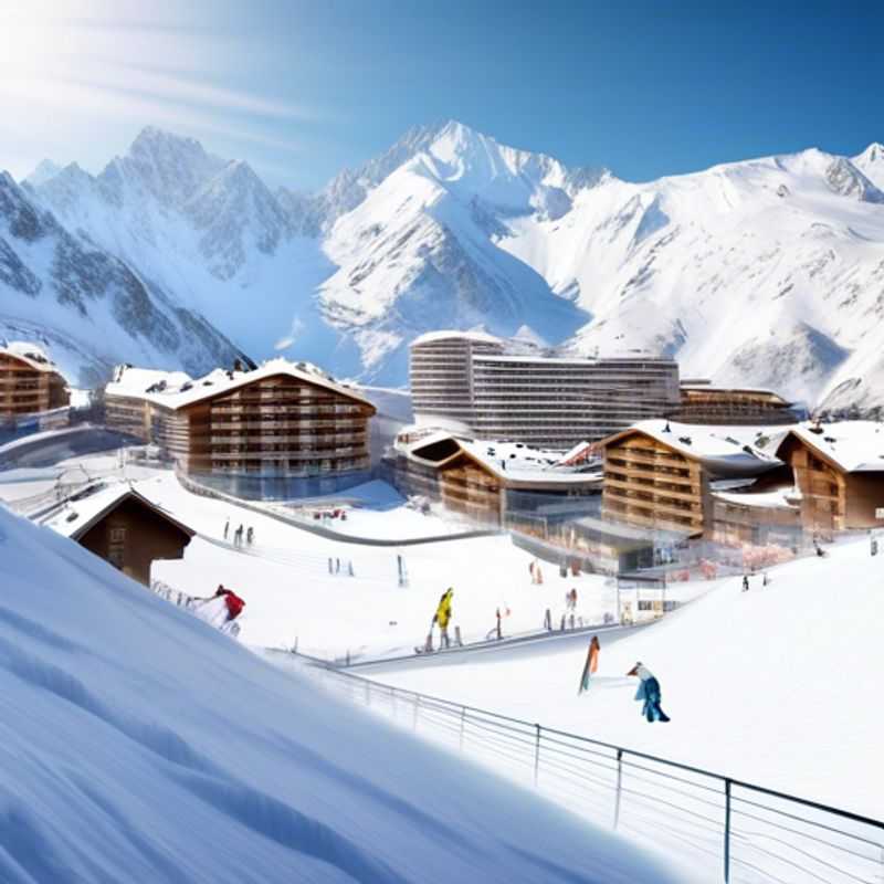 Familia disfrutando de unas vacaciones de esquí en Les Deux Alpes, Francia, con niños felices en la nieve, durante su estancia de 5 días en la temporada de esquí.