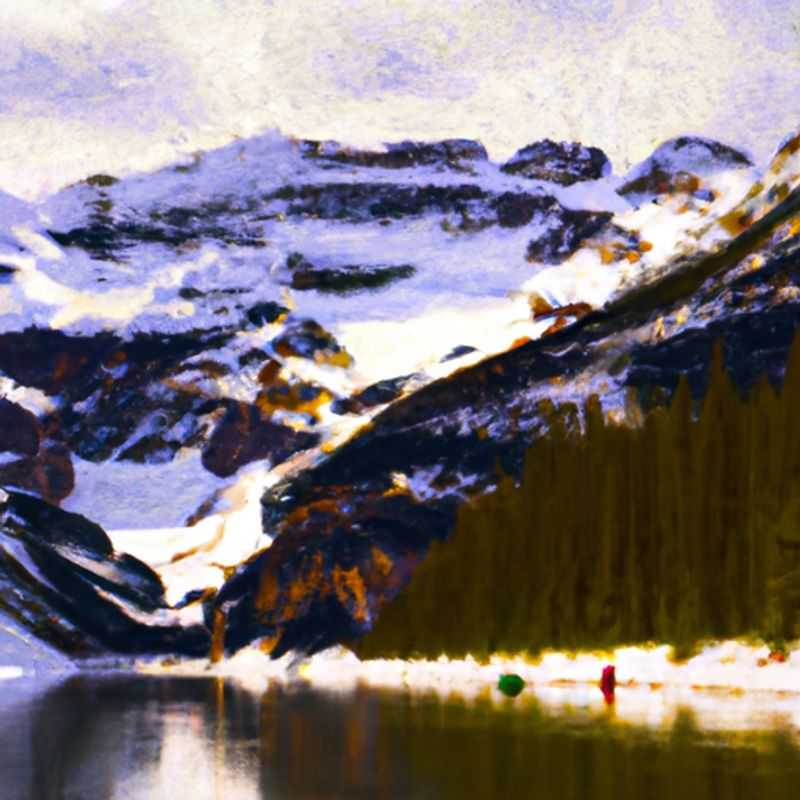 A lone traveler glides effortlessly down the pristine slopes of Banff-Lake Louise, Canada, surrounded by breathtaking mountain vistas. This image captures the exhilaration and freedom of a 3-day ski vacation in the heart of the Canadian Rockies during ski season.