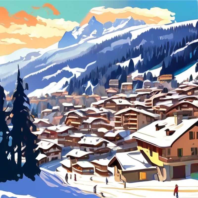 Заснеженный Виллар-сюр-Оллон, Швейцария. Идеальное место для зимнего отдыха.